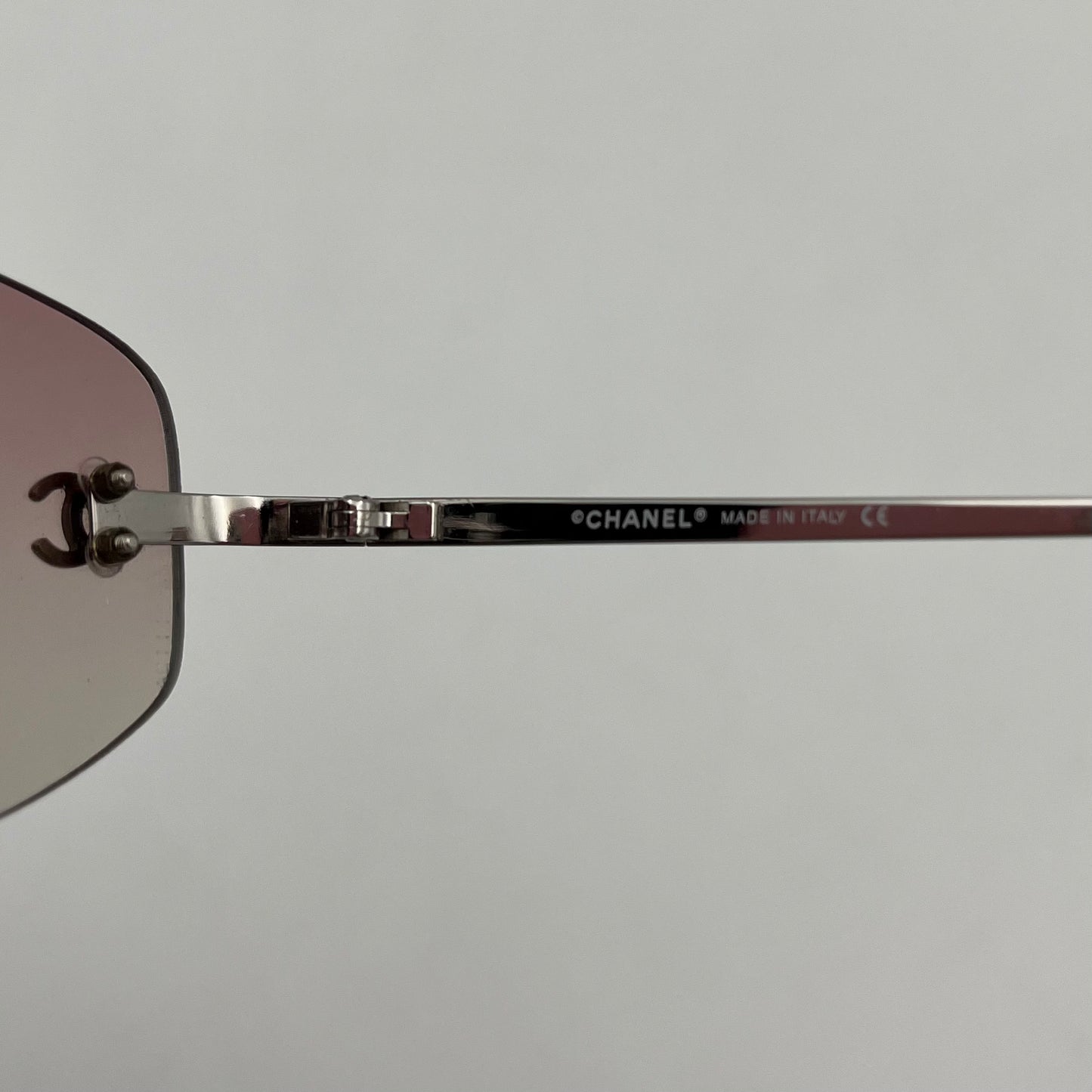 Chanel Vintage Pink Purple Rimless Sunglasses