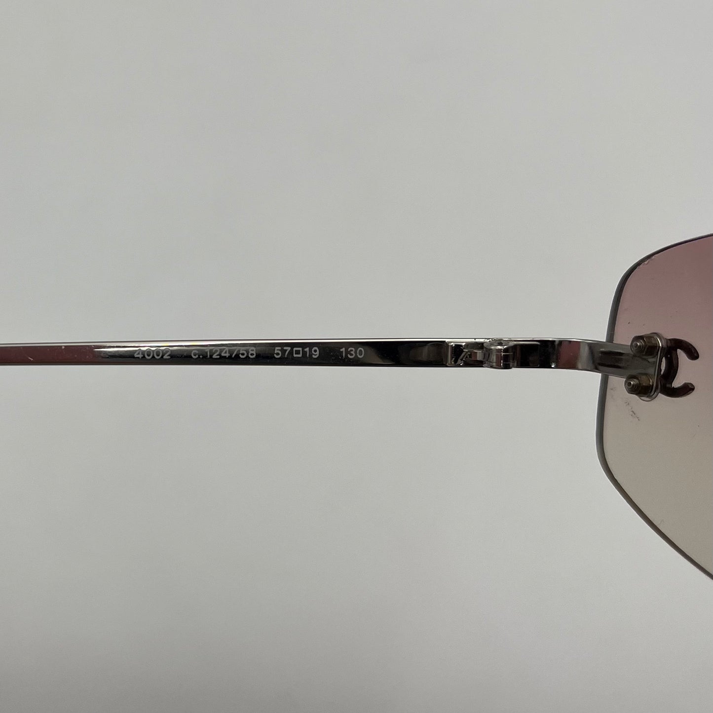 Chanel Vintage Pink Purple Rimless Sunglasses