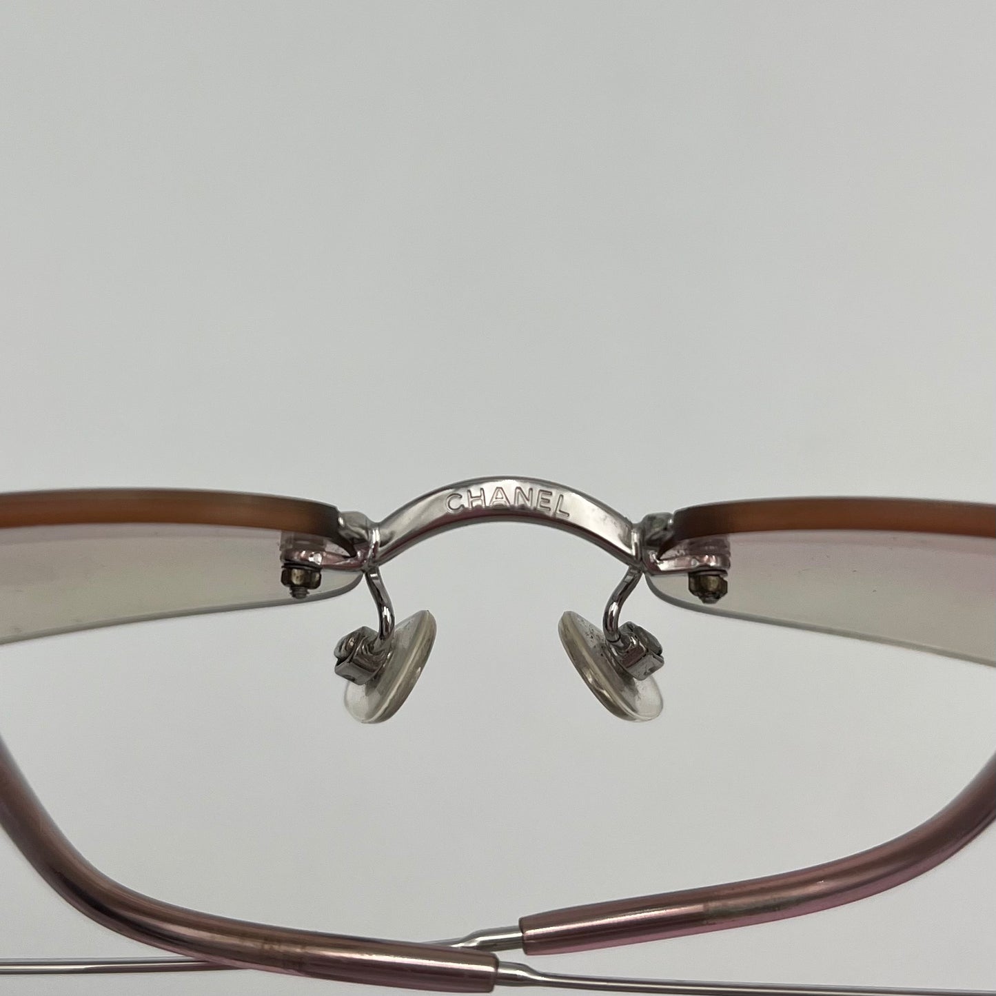 Chanel Vintage Pink Purple Rimless Sunglasses