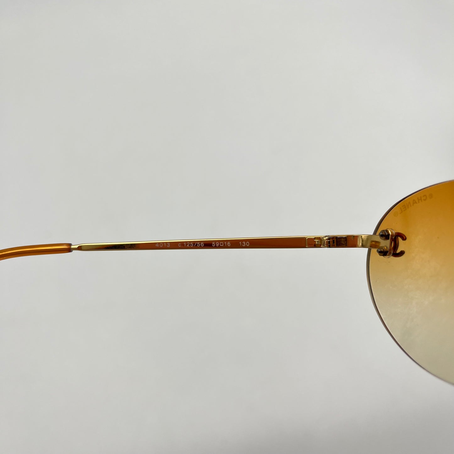 Chanel Vintage Orange Rimless Sunglasses