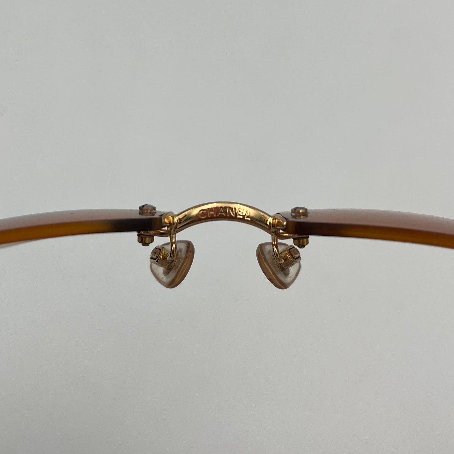 Chanel Vintage Orange Rimless Sunglasses