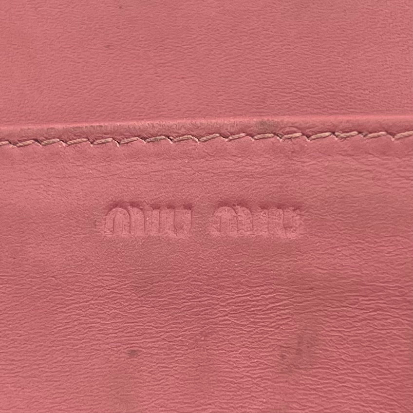 Miu Miu Pink Croc Embossed Long Continental Flap Wallet