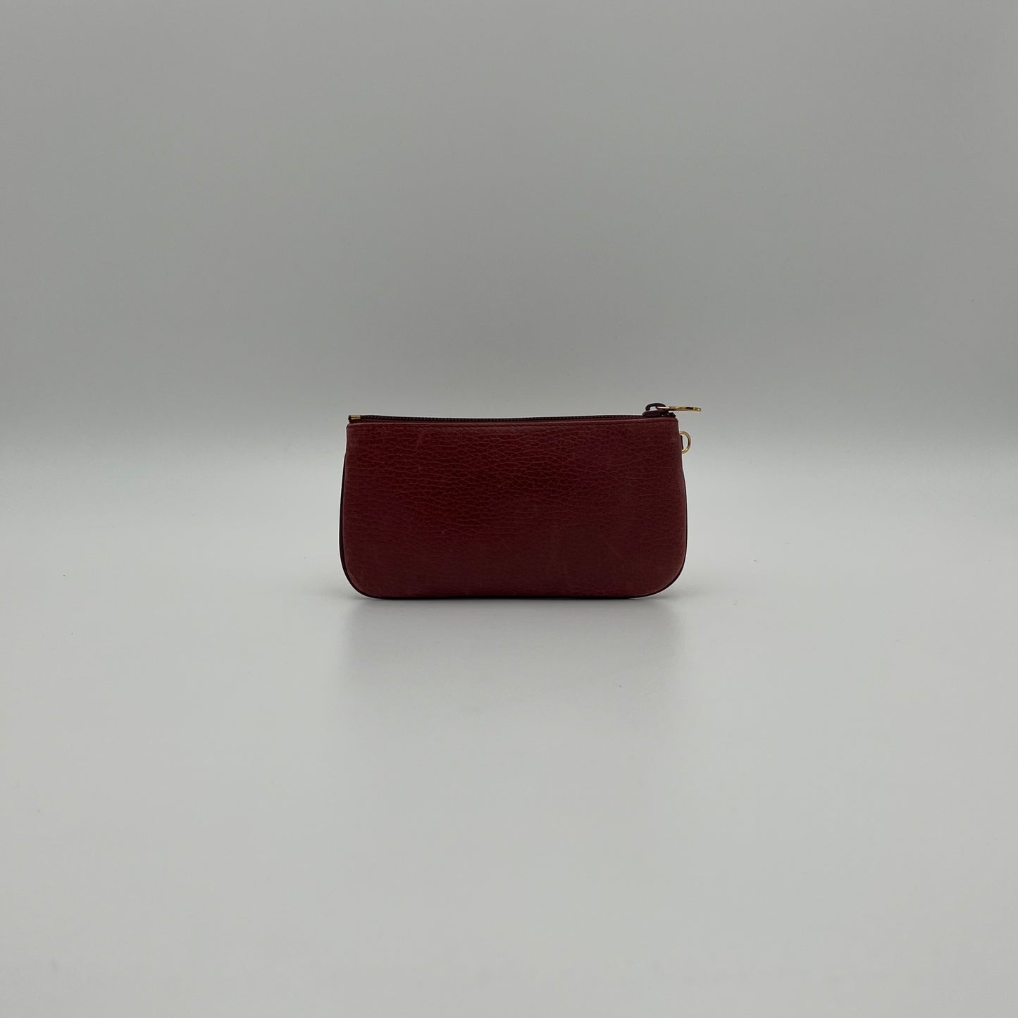 Cartier Paris Burgundy Leather Zip Pouch
