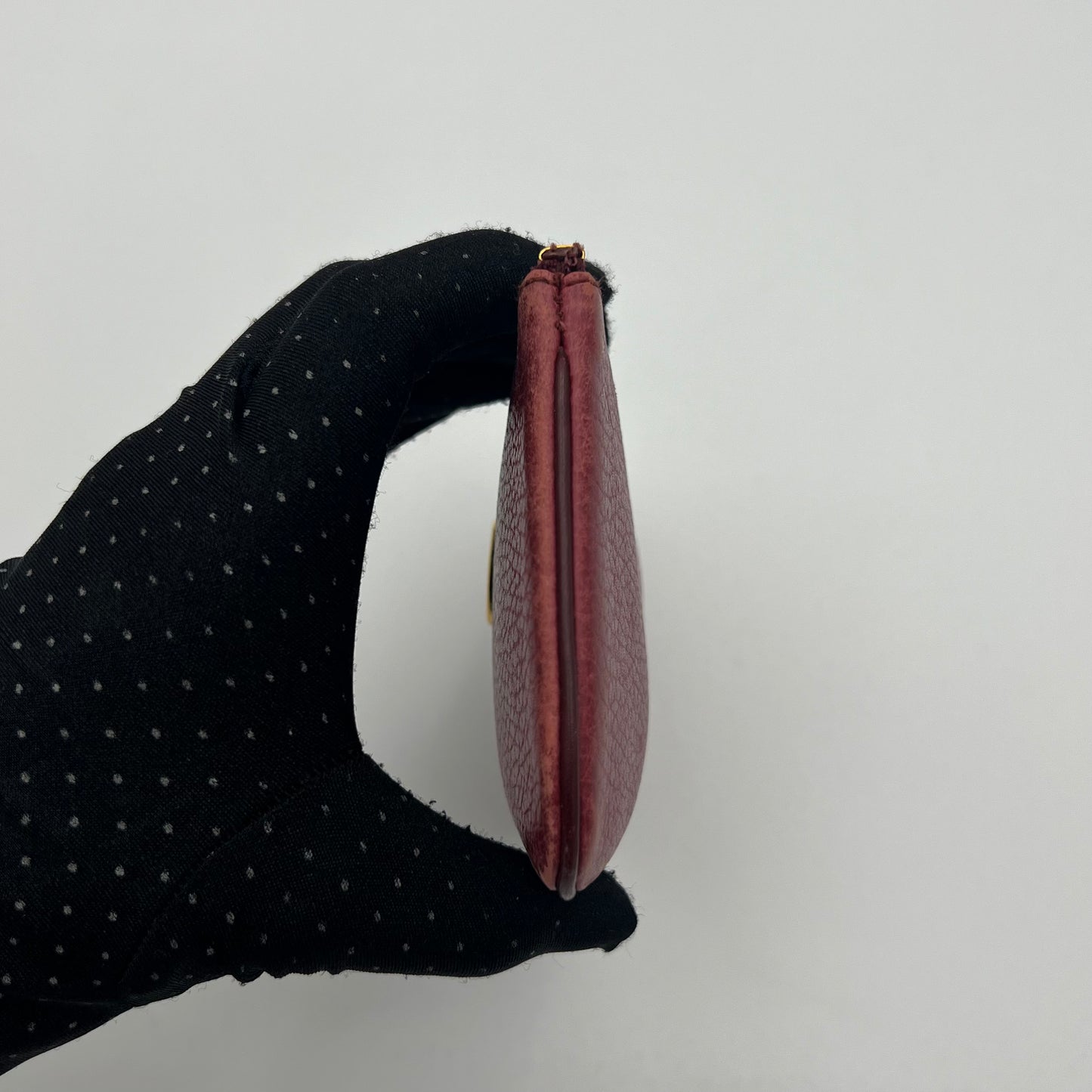 Cartier Paris Burgundy Leather Zip Pouch