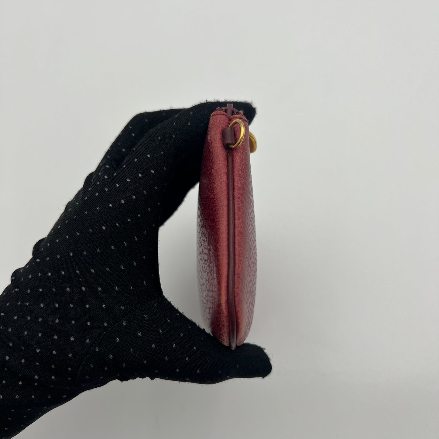 Cartier Paris Burgundy Leather Zip Pouch