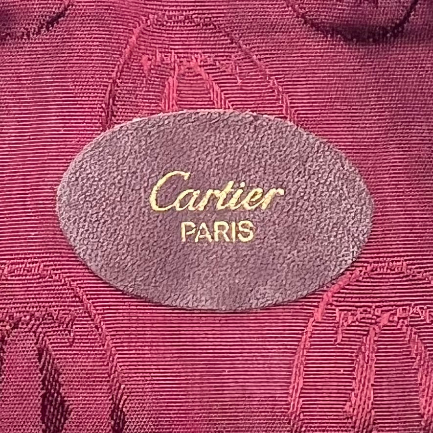 Cartier Paris Burgundy Leather Zip Pouch