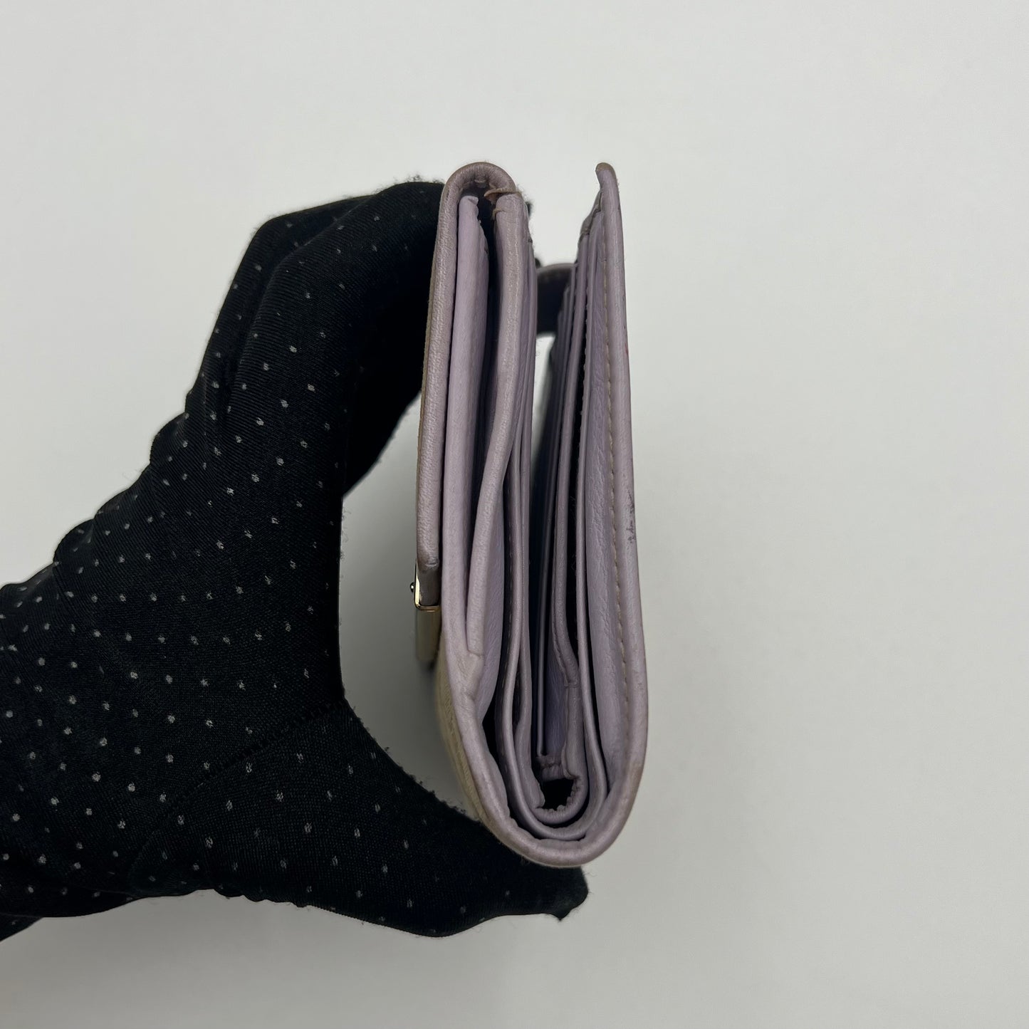 Gucci Beige Monogram Canvas and Lavander Leather Short Wallet