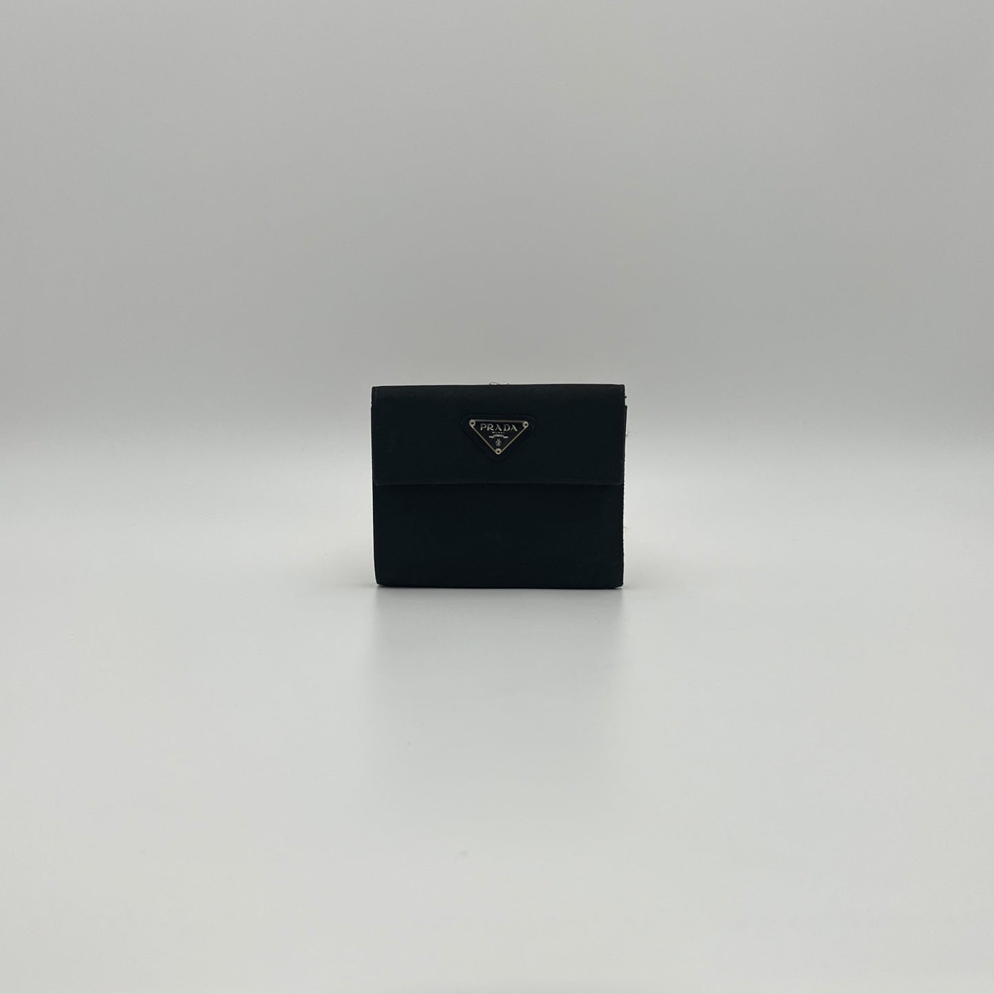 Prada Black Nylon Medium Trifold Wallet