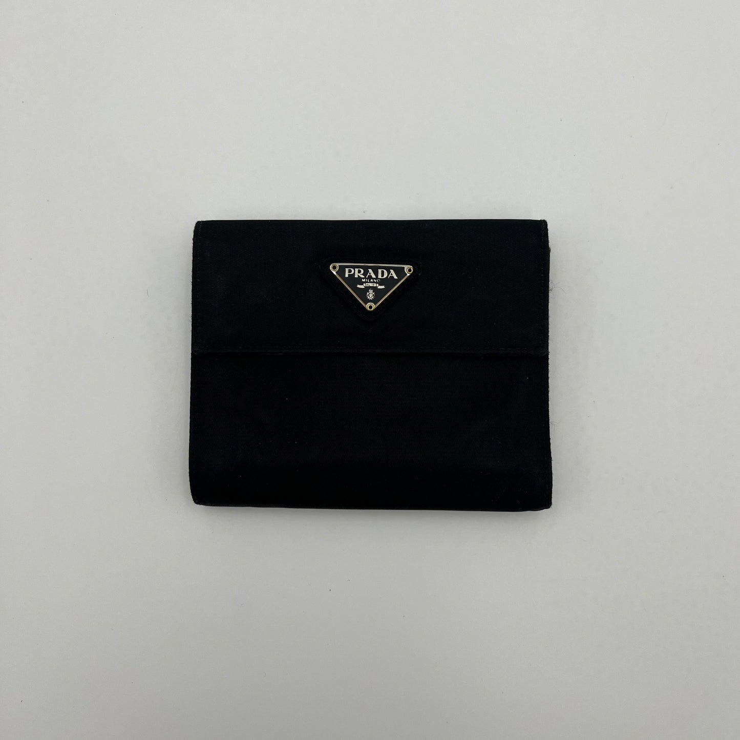 Prada Black Nylon Medium Trifold Wallet