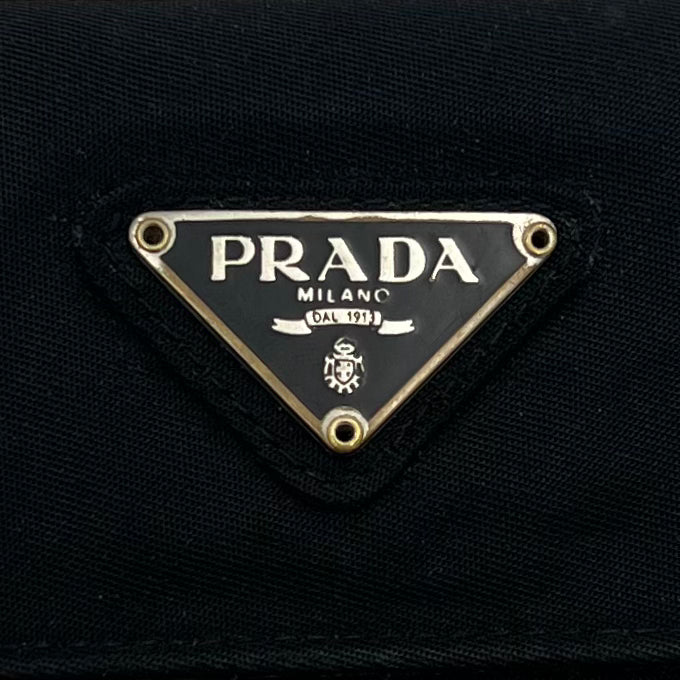 Prada Black Nylon Medium Trifold Wallet