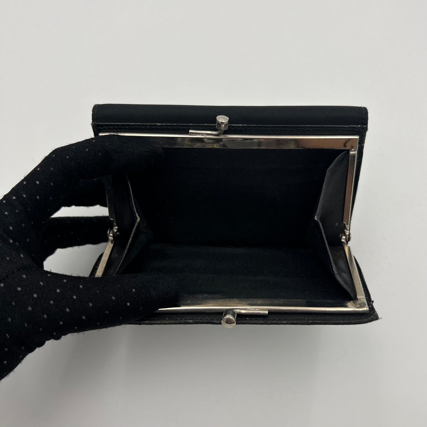 Prada Black Nylon Medium Trifold Wallet