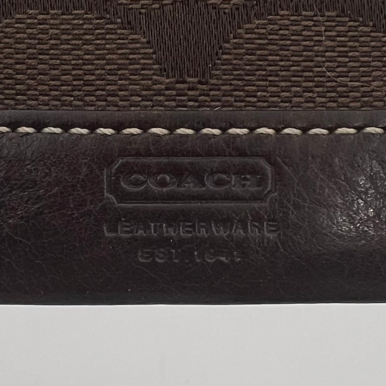 Coach Brown Signature Canvas and Leather Card Holder