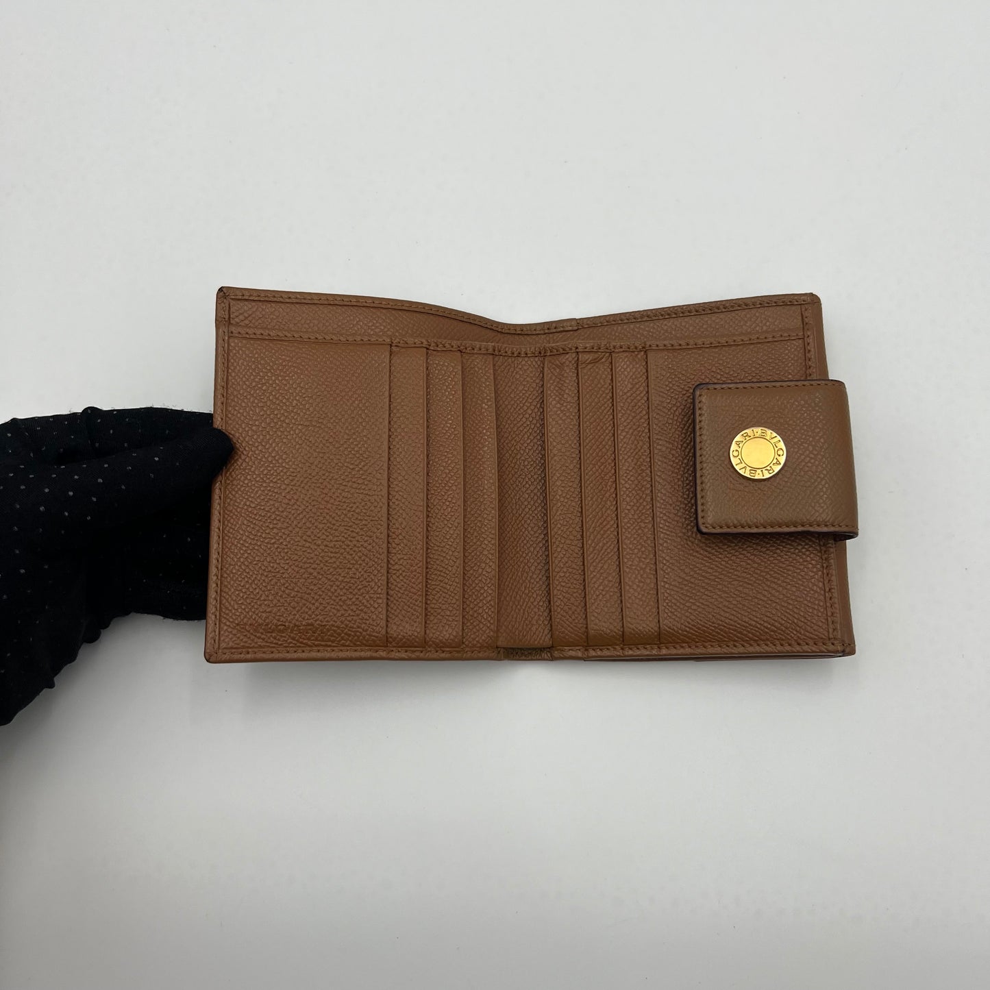 Bvlgari Brown Leather Bifold Wallet