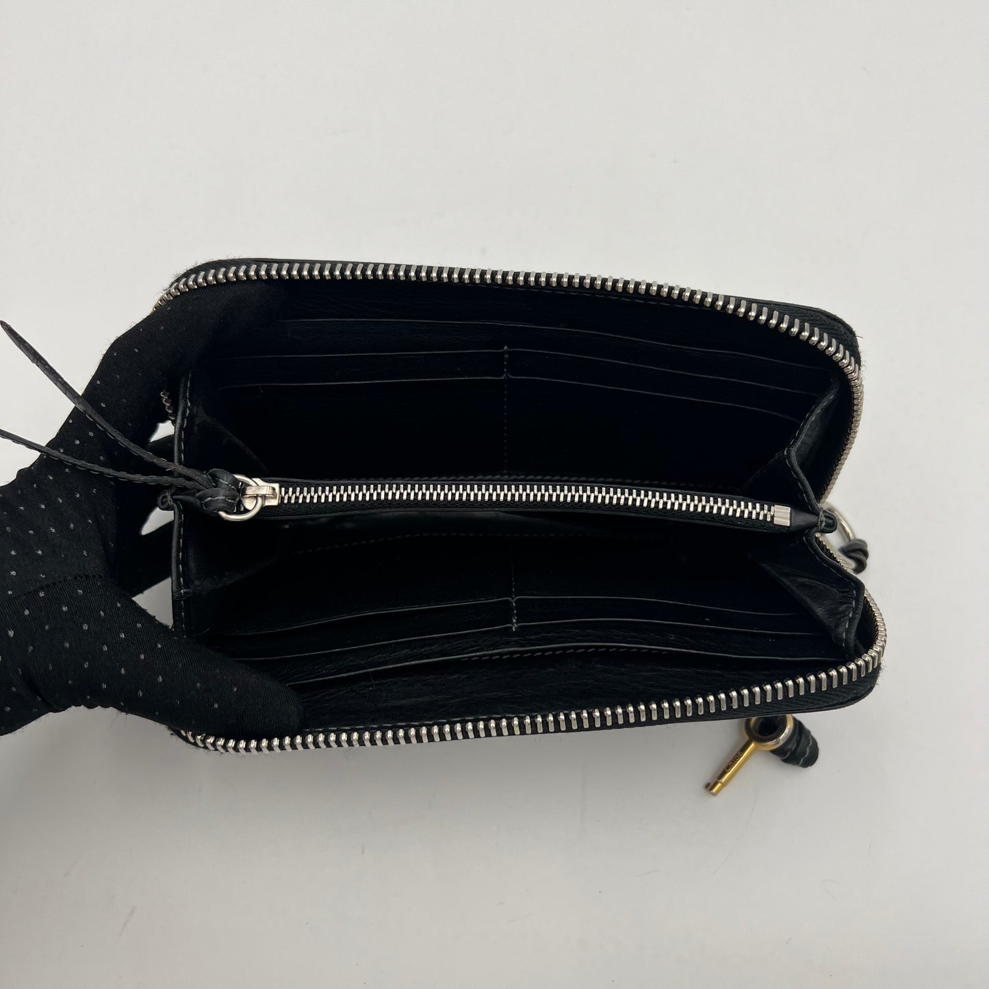 Chloe Black Leather Paddington Zip Around Long Wallet