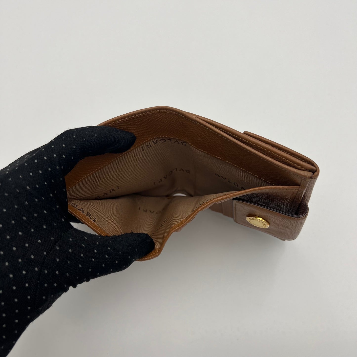 Bvlgari Brown Leather Bifold Wallet