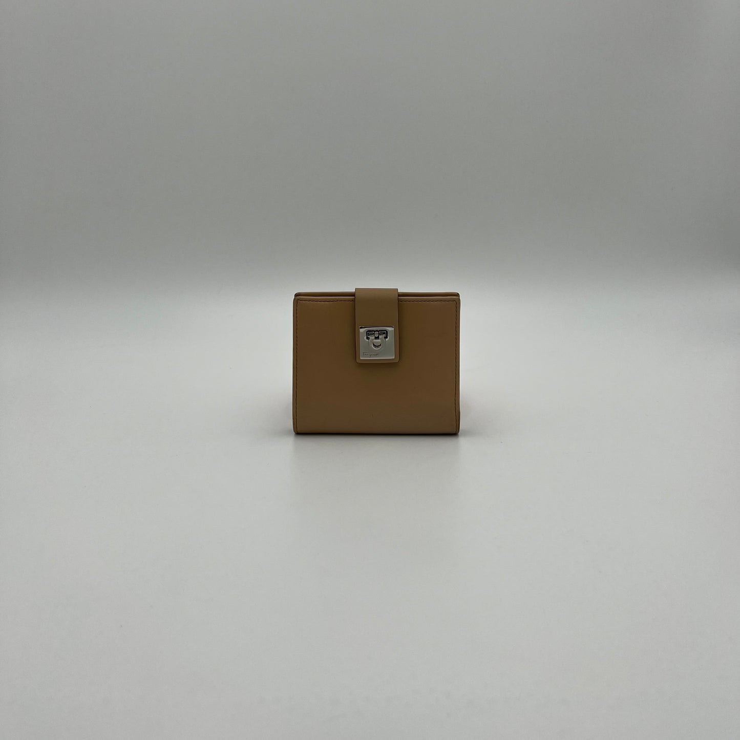 Salvatore Ferragamo Tan Leather Gancini Short Bifold Wallet