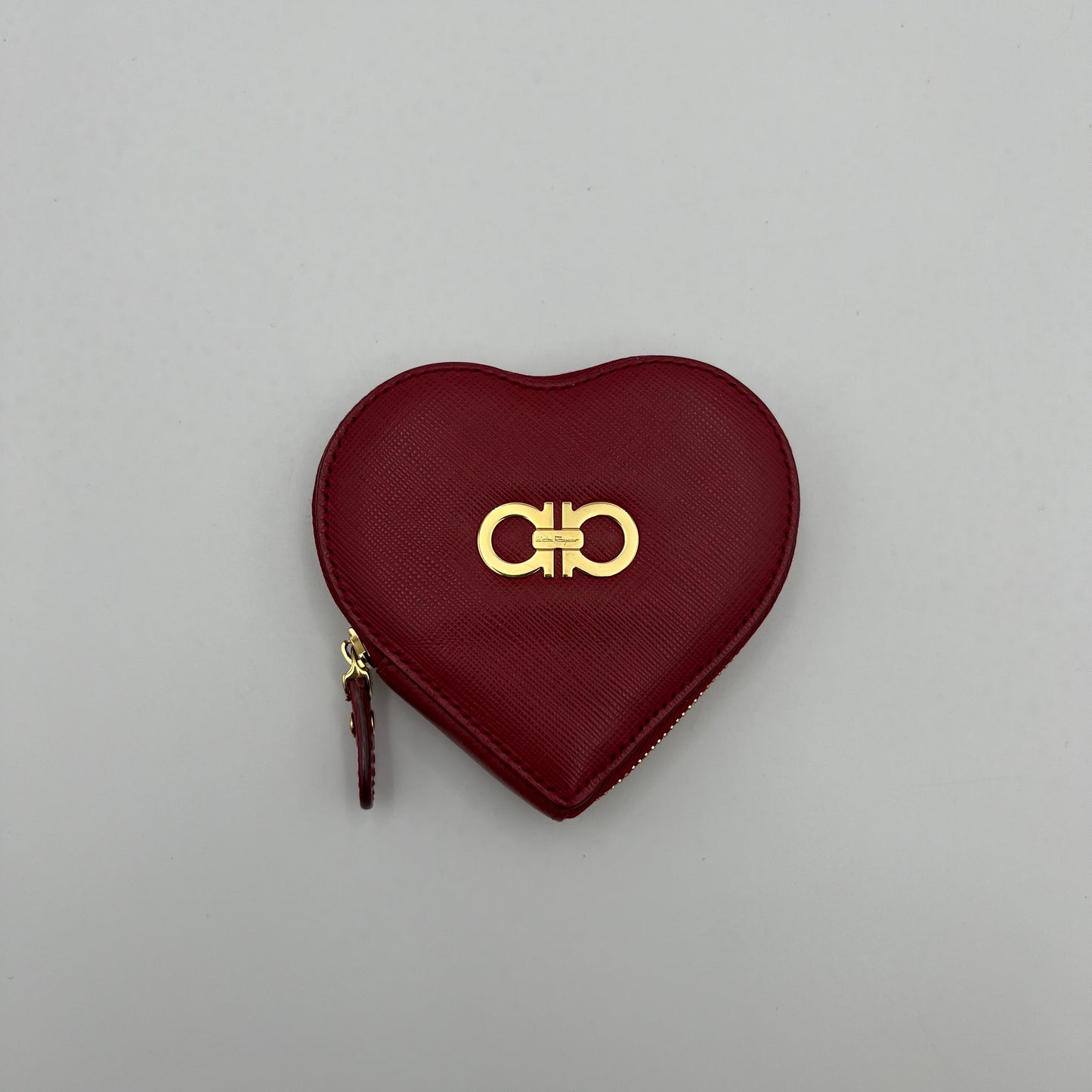 Salvatore Ferragamo Red Leather Heart Coin Purse