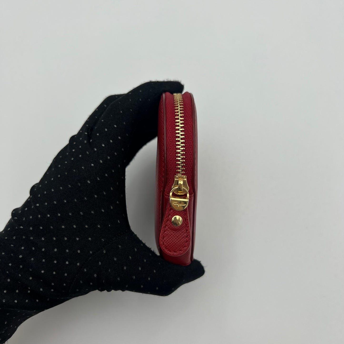 Salvatore Ferragamo Red Leather Heart Coin Purse