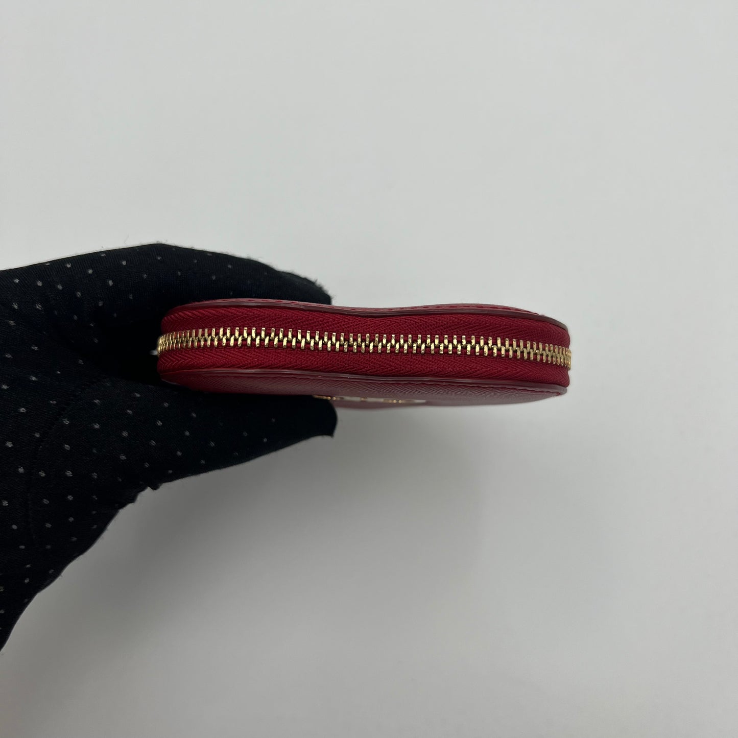 Salvatore Ferragamo Red Leather Heart Coin Purse