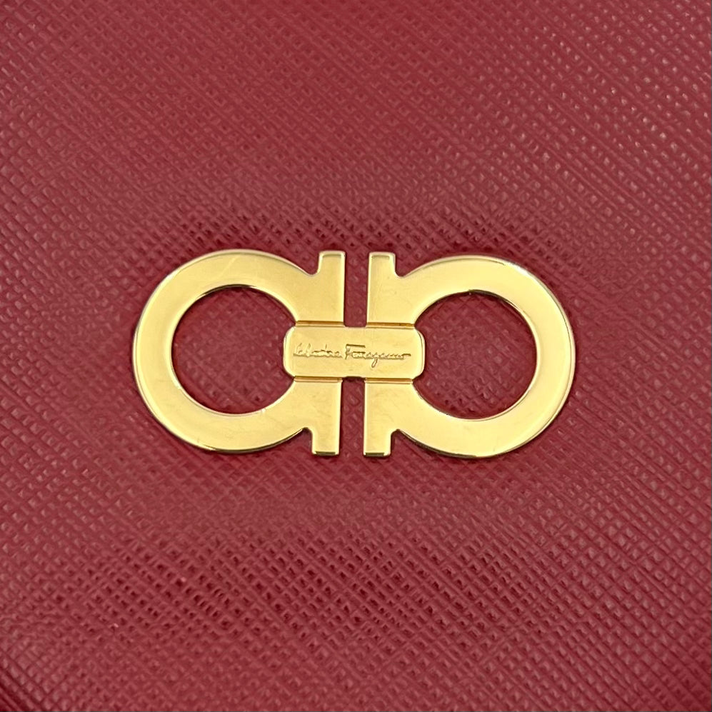 Salvatore Ferragamo Red Leather Heart Coin Purse