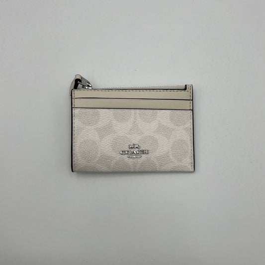 Coach White Signature Canvas Mini Card Case