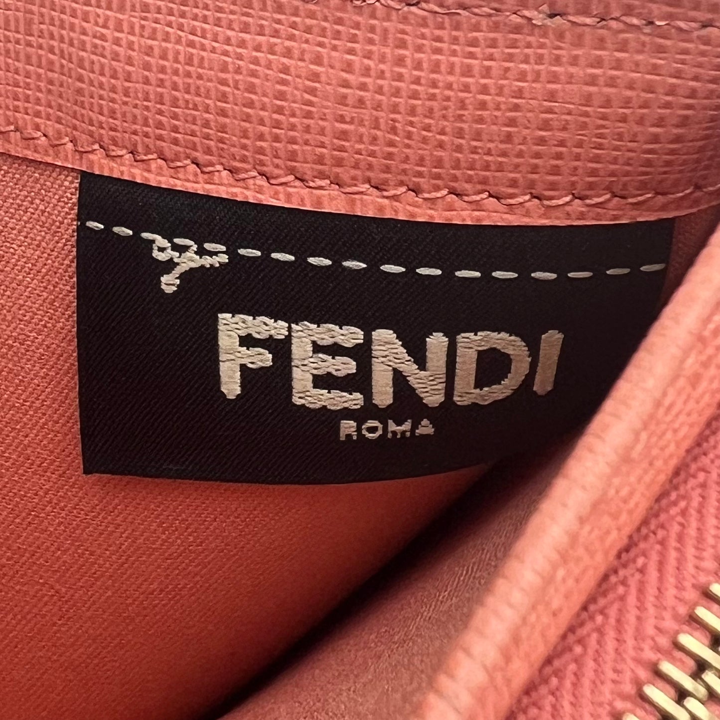 Fendi Tobacco Zucca Coated Canvas and Pink Leather Short Bifold Wallet