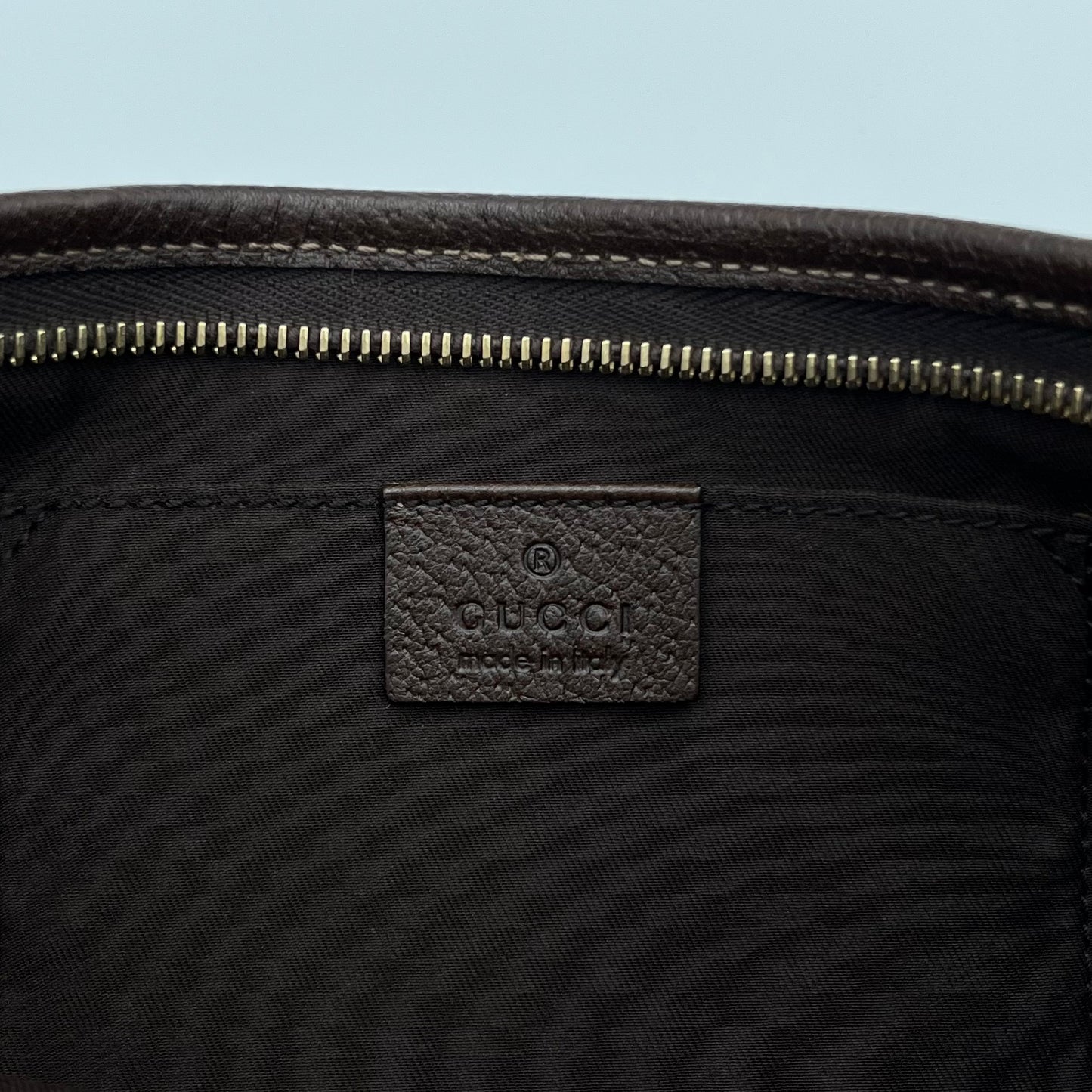 Gucci Brown Monogram Canvas and Leather Abbey D-Ring Pochette