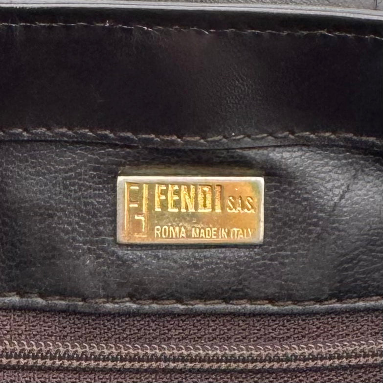 Fendi Tobacco Zucca Canvas and Leather Bucket Shoulder Bag