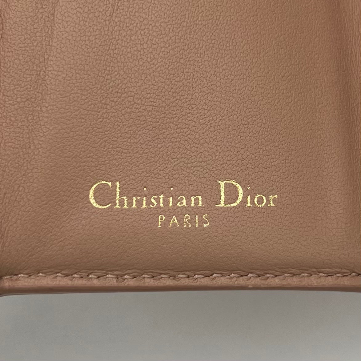 Christian Dior Pink Grained Calfskin 30 Montaigne Lotus Compact Wallet