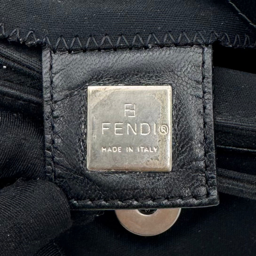 Fendi Black Neoprene and Leather Mini Baguette