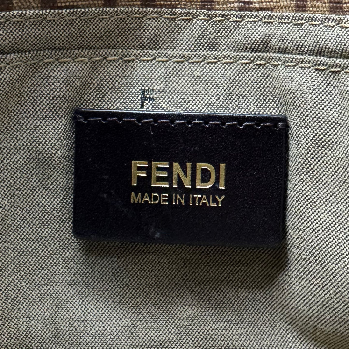 Fendi Brown Zucchino Coated Canvas Mini Mamma Baguette GHW