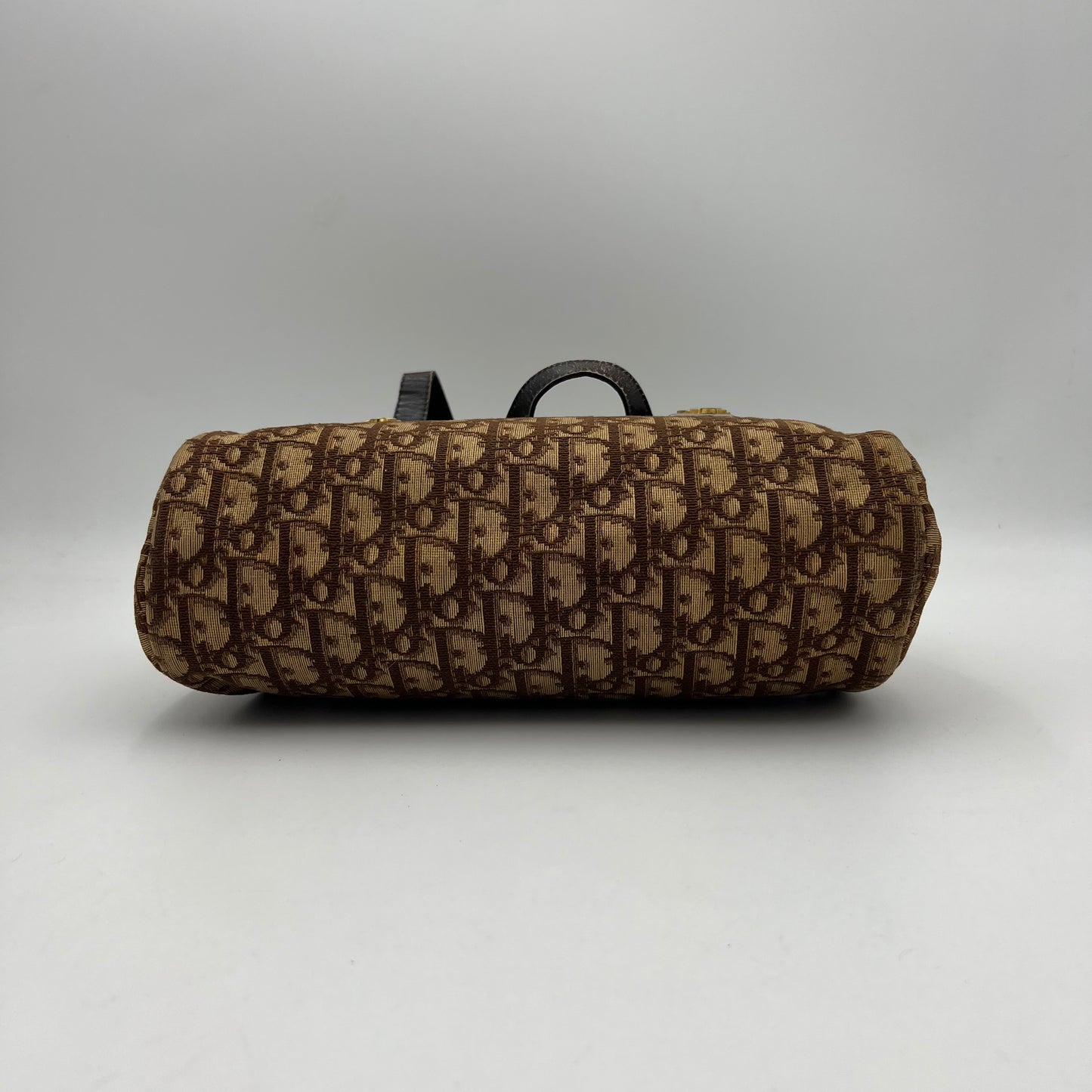 Christian Dior Vintage Brown Trotter Barrel Handbag