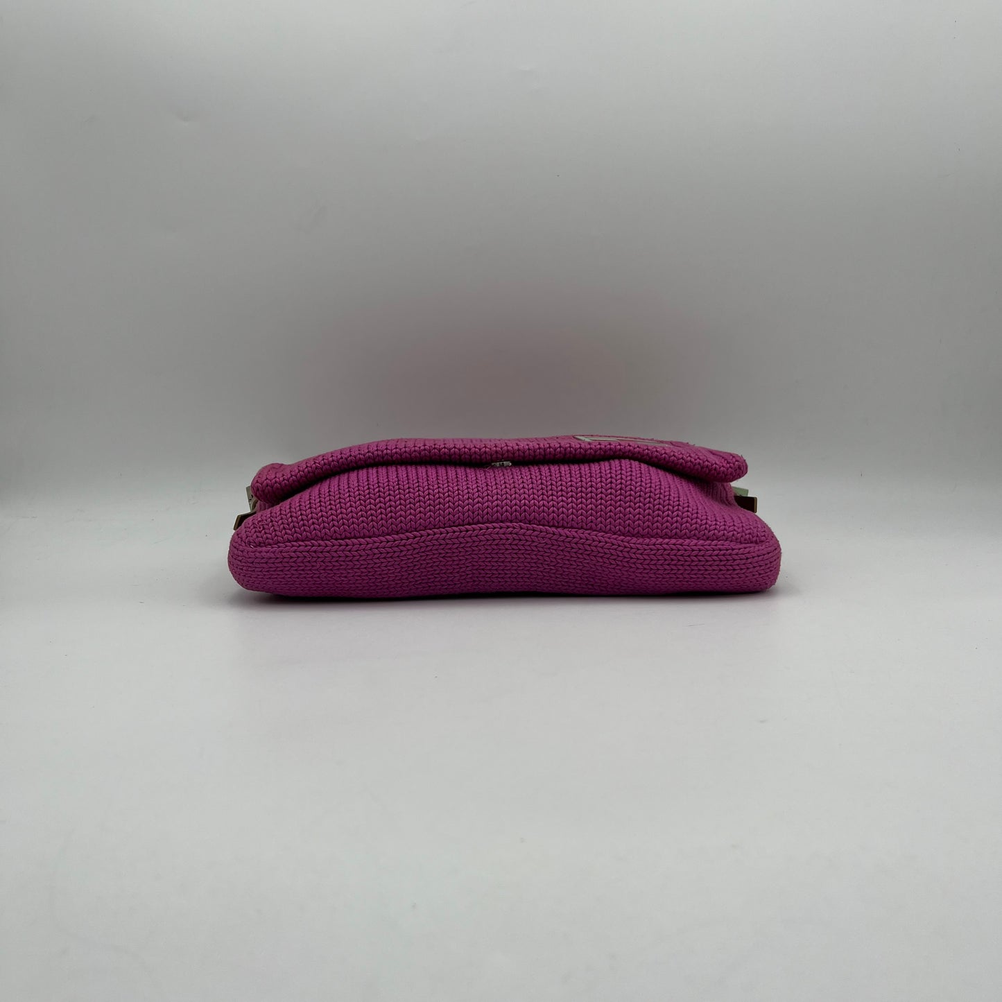 Fendi Fuchia Knitted Flap Baguette