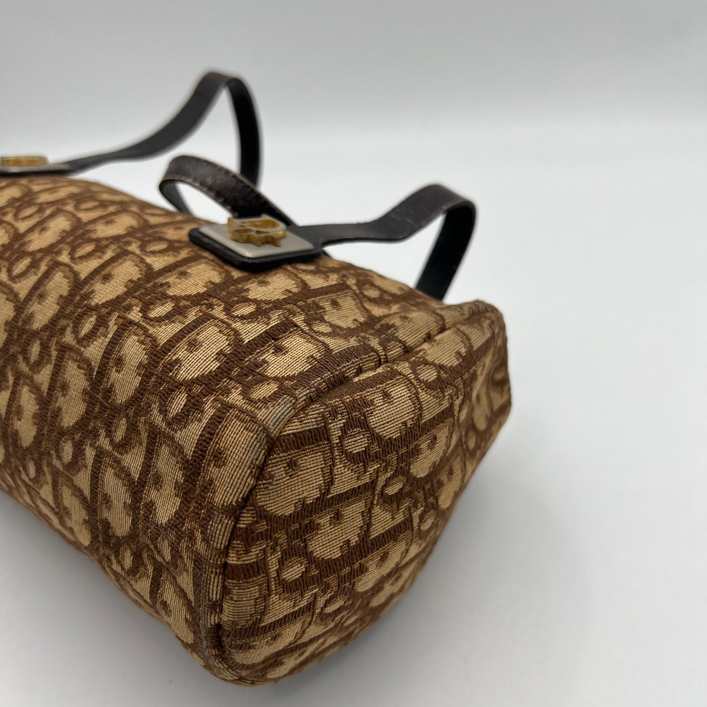 Christian Dior Vintage Brown Trotter Barrel Handbag