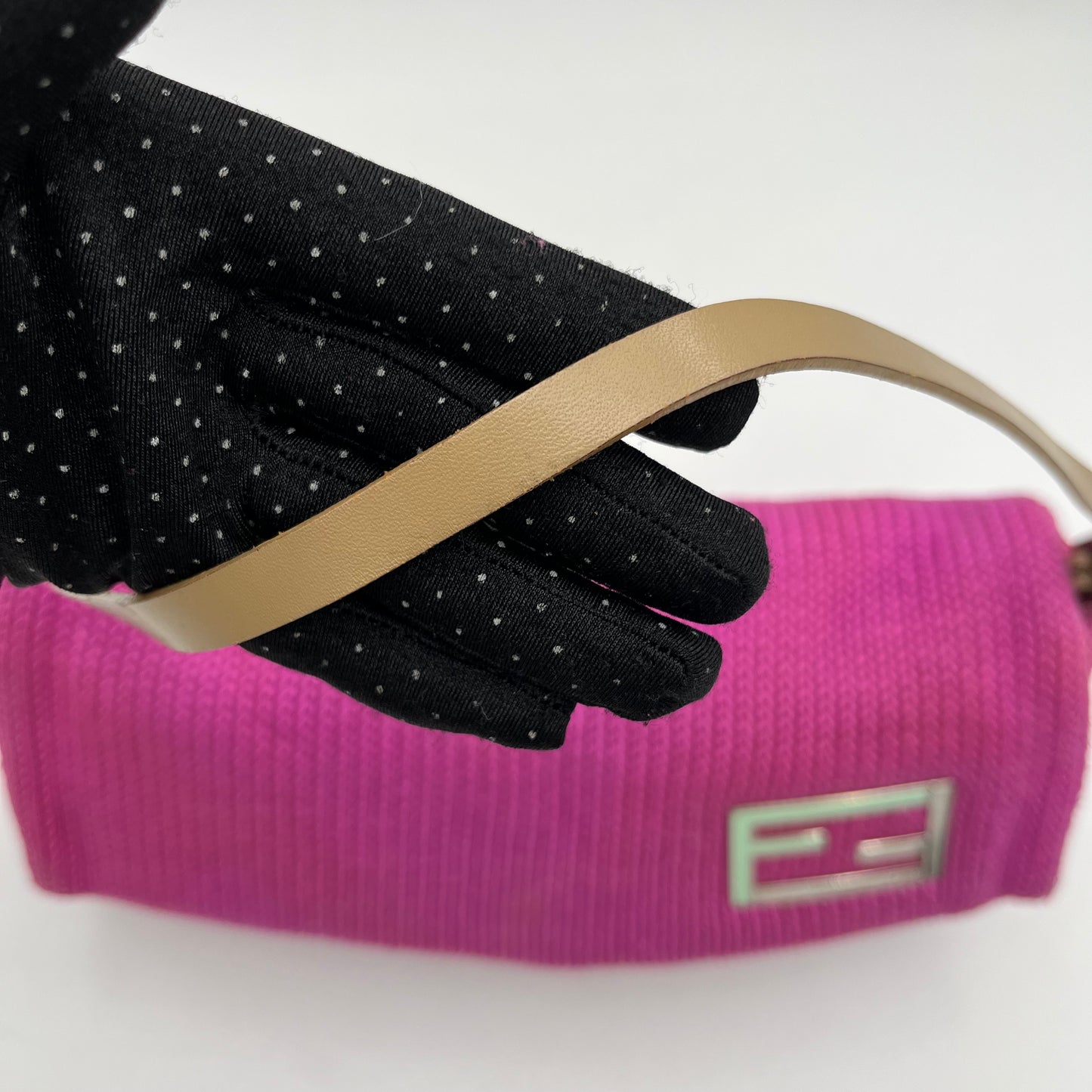 Fendi Fuchia Knitted Flap Baguette