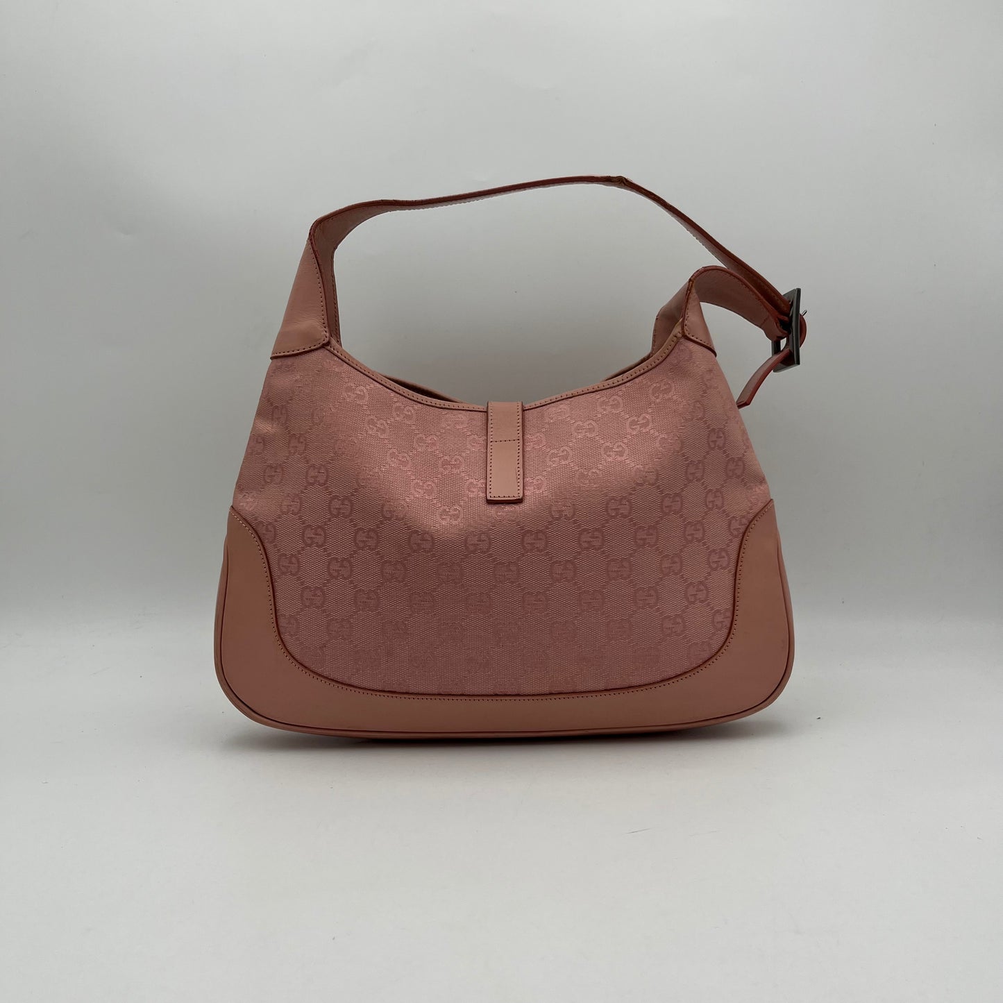 Gucci Pink Monogram Canvas and Leather Jackie