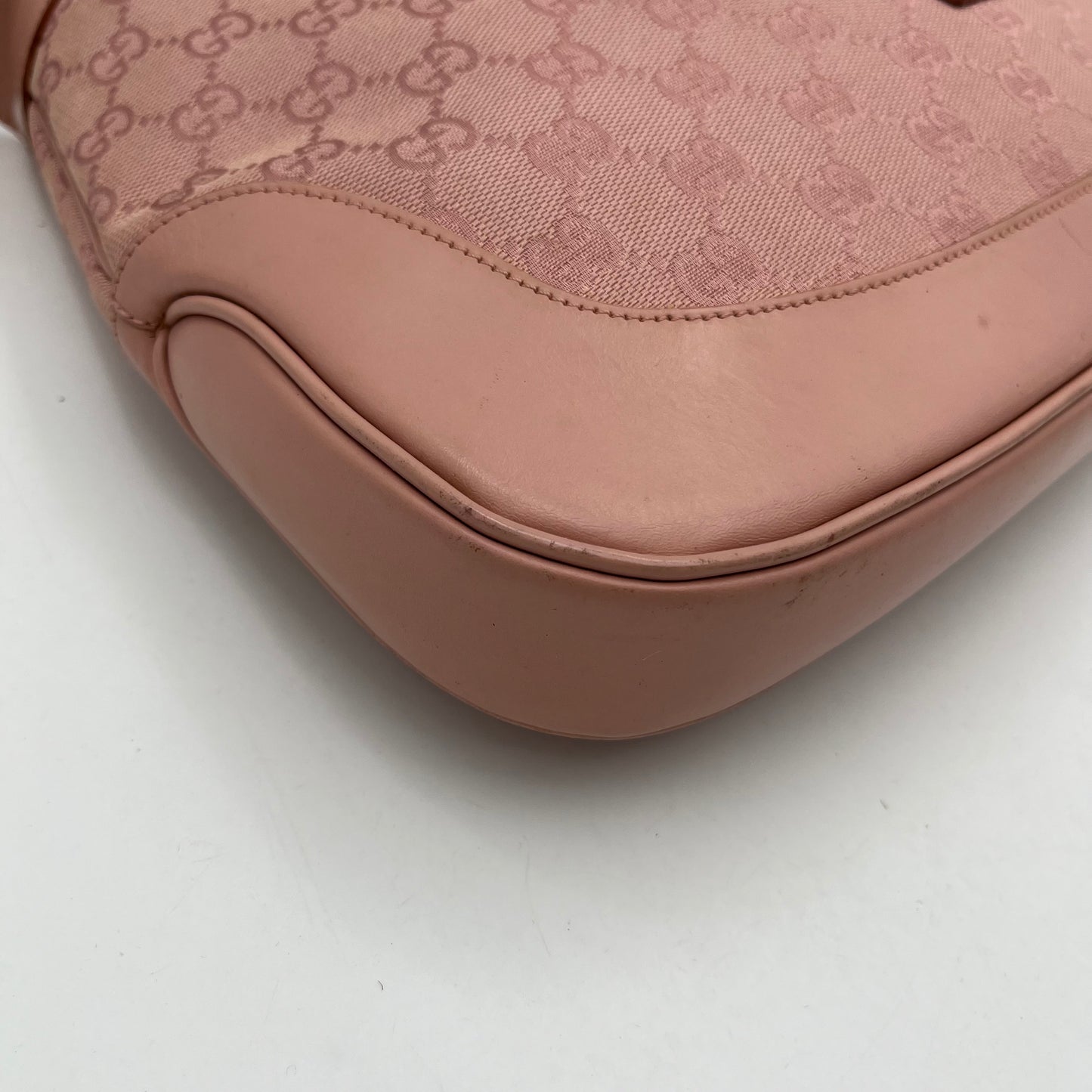 Gucci Pink Monogram Canvas and Leather Jackie