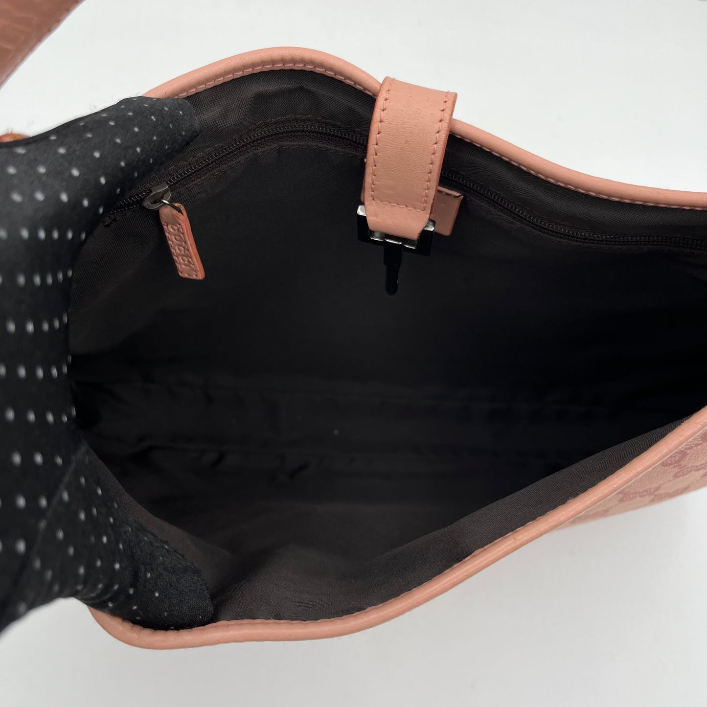 Gucci Pink Monogram Canvas and Leather Jackie