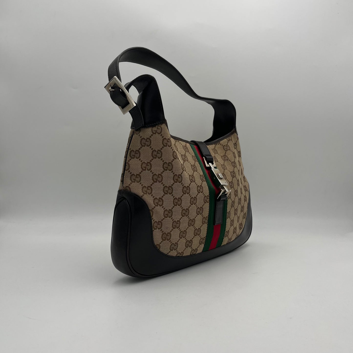 Gucci Brown Monogram Canvas Sherryline Jackie O Hobo Bag