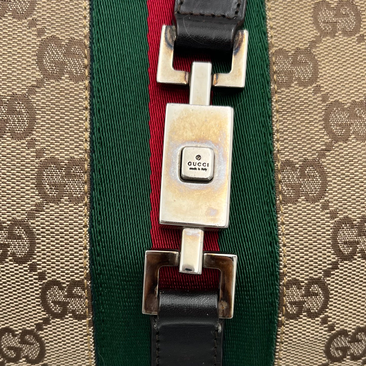 Gucci Brown Monogram Canvas Sherryline Jackie O Hobo Bag