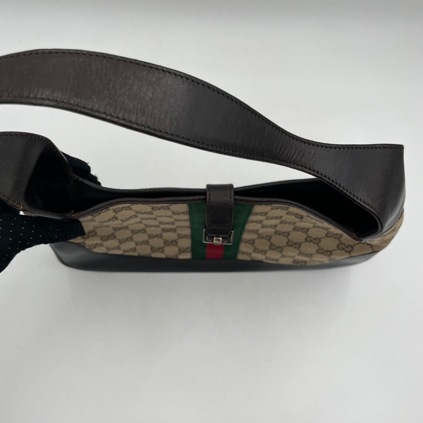 Gucci Brown Monogram Canvas Sherryline Jackie O Hobo Bag