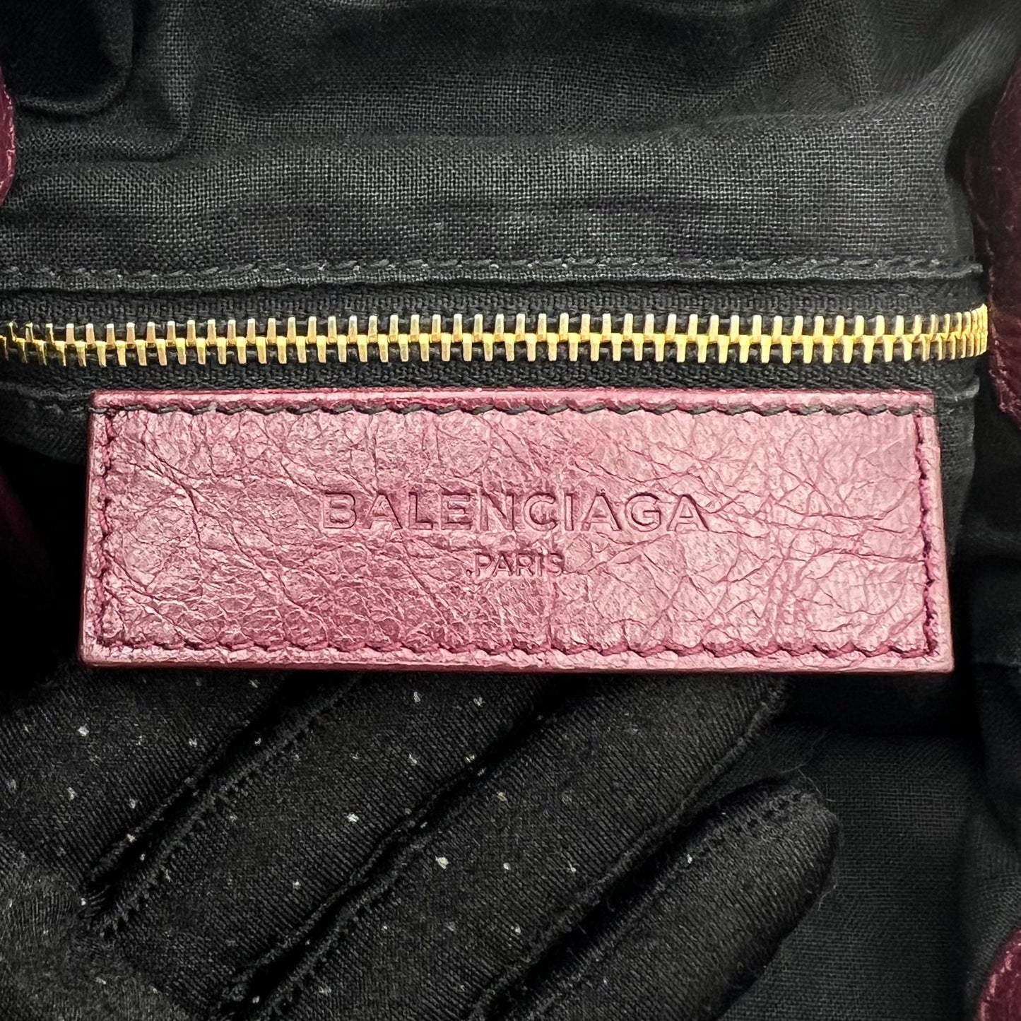 Balenciaga Wine Leather Giant 12 Mini Pompon