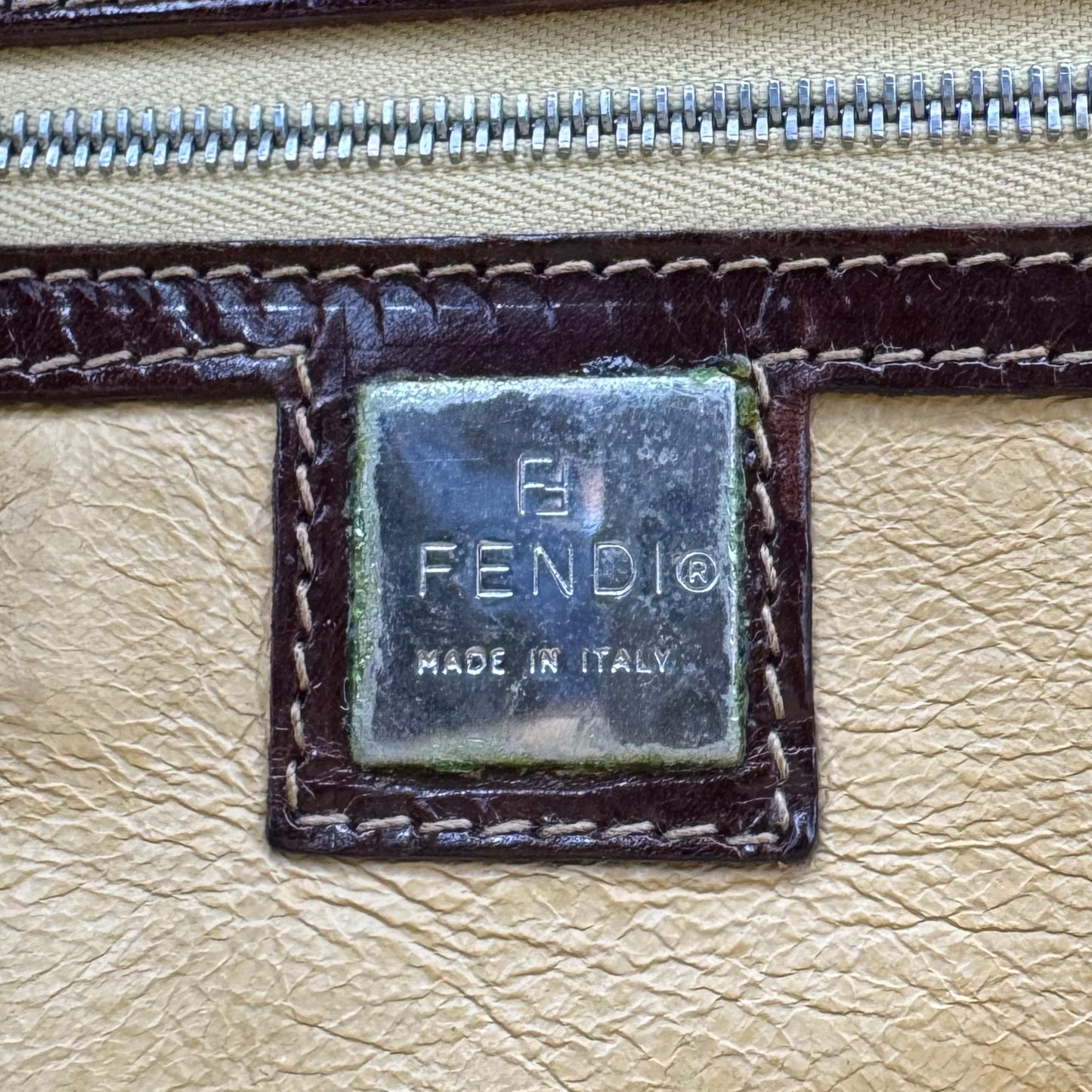 Fendi Brown Cow-print Calf Hair Shoulder Bag