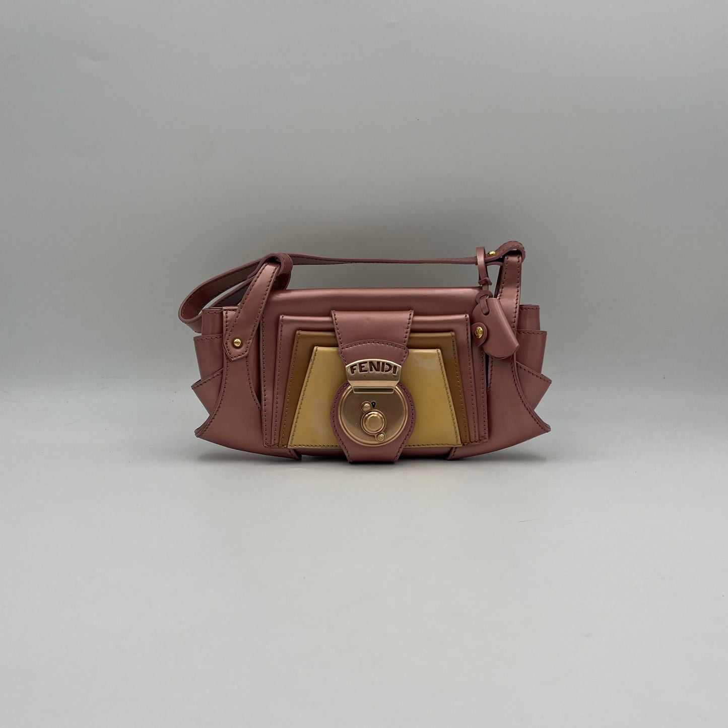 Fendi Pink Multicolor Patent Leather Baguette