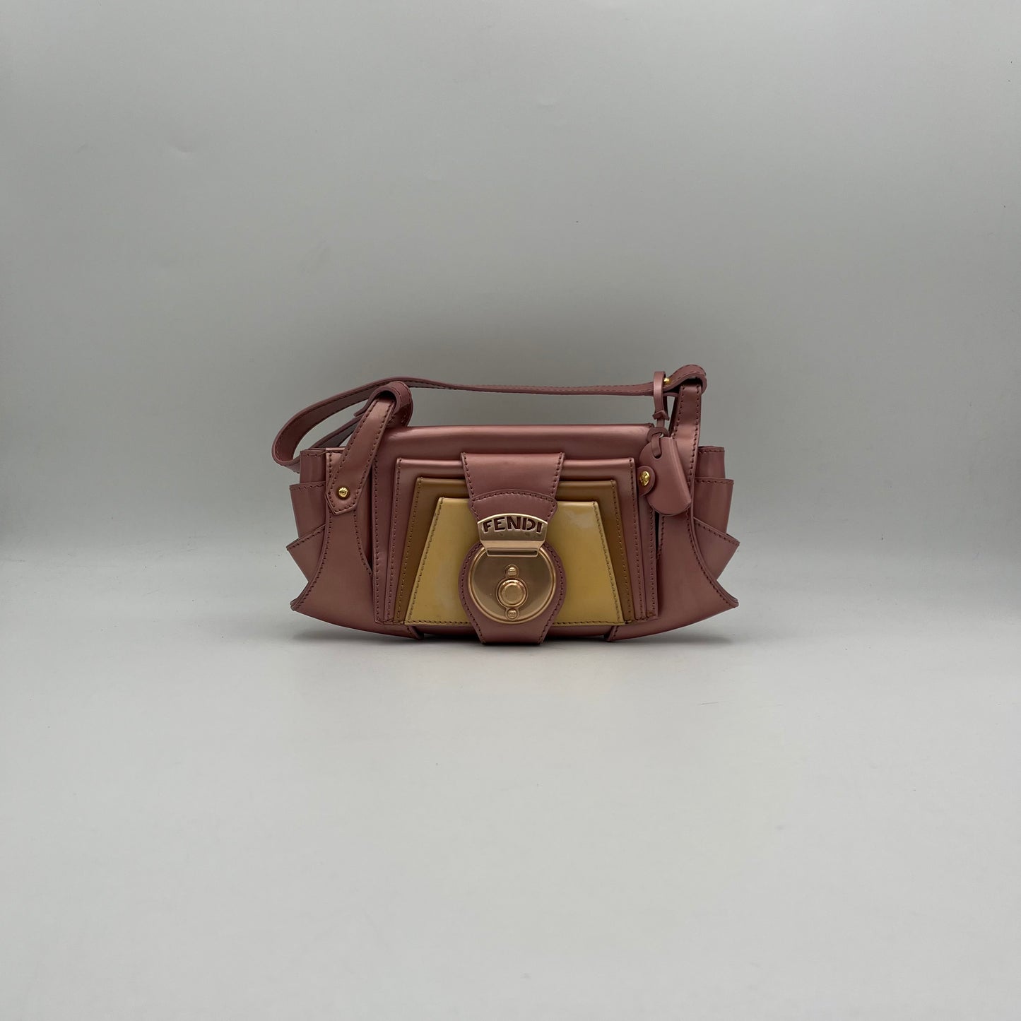 Fendi Pink Multicolor Patent Leather Baguette
