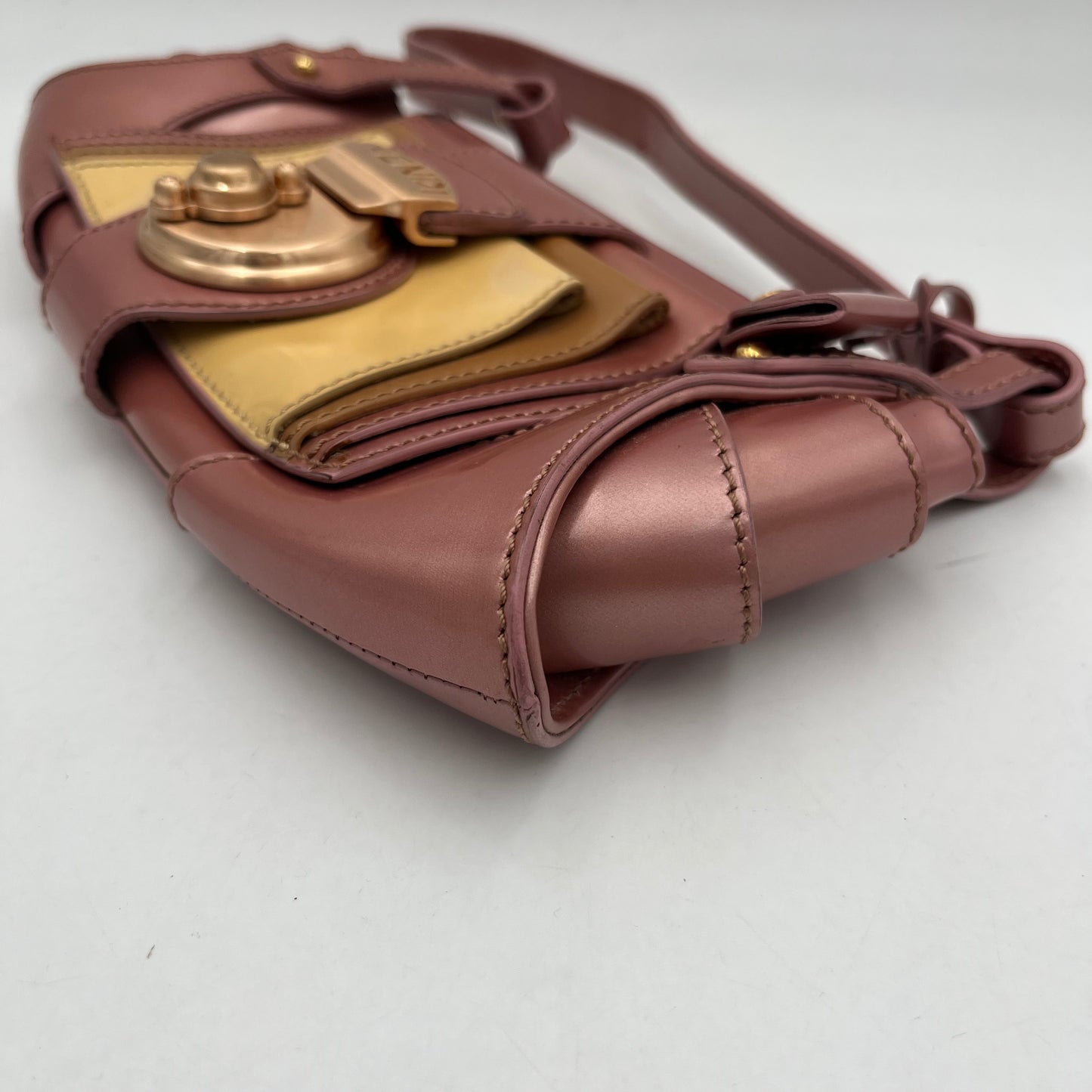 Fendi Pink Multicolor Patent Leather Baguette