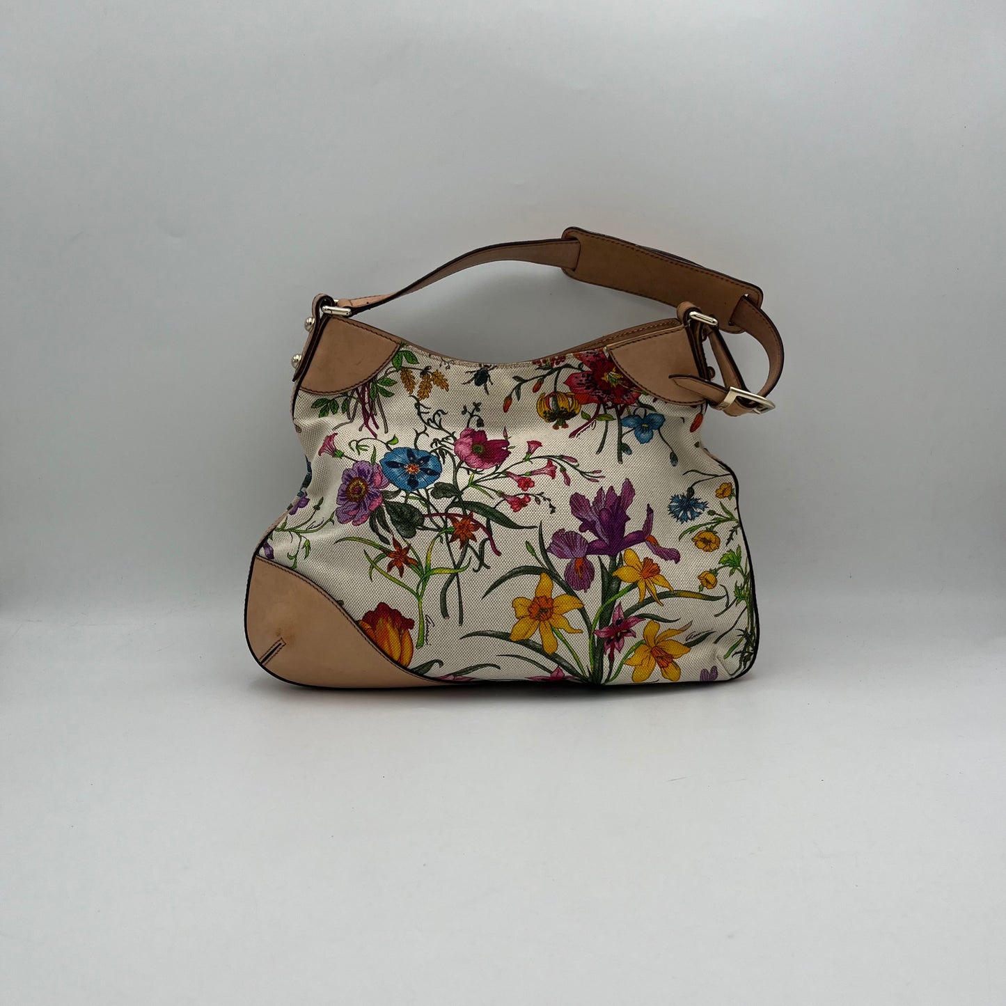 Gucci Floral Hasler Horsbit Hobo Shoulder Bag w/ dust bag