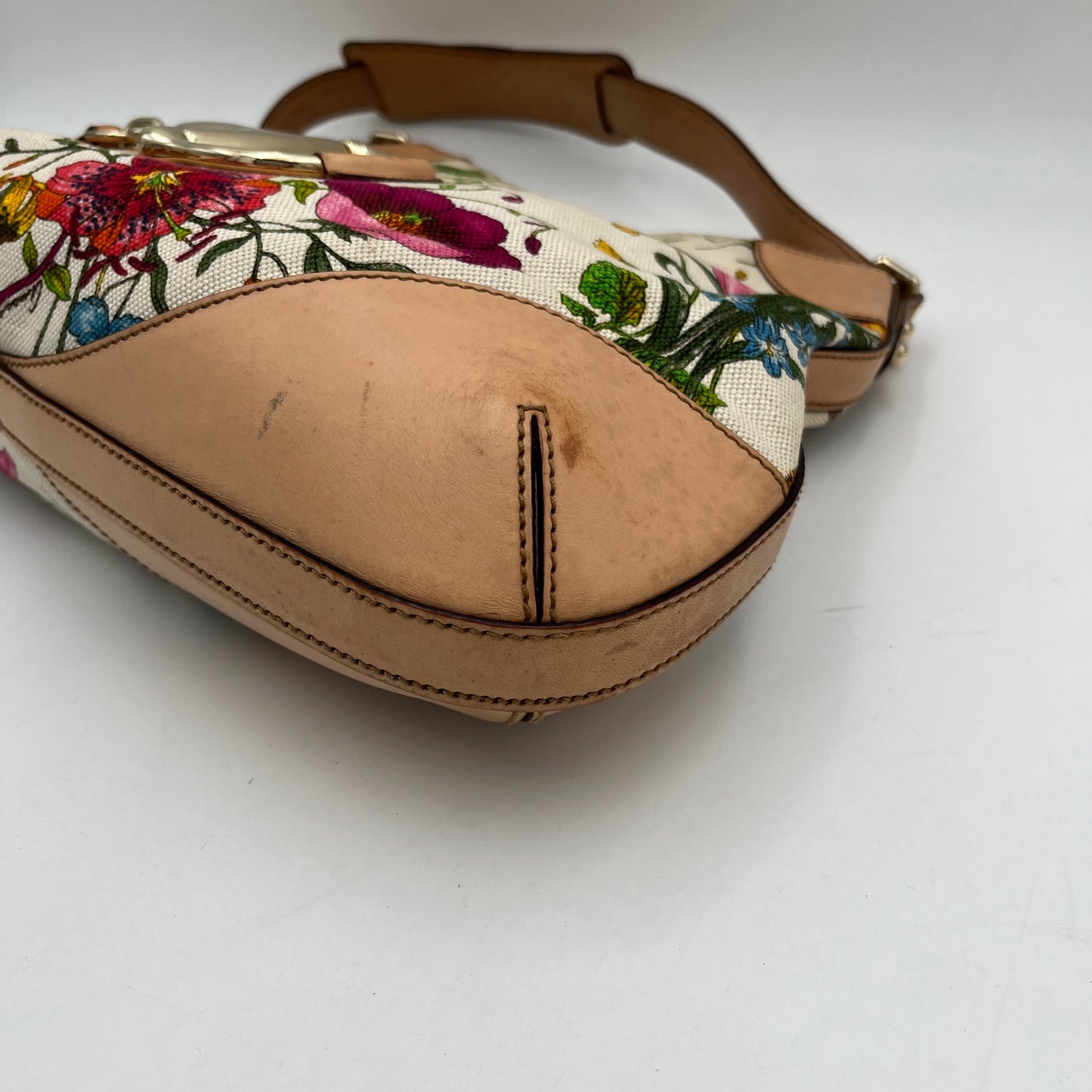 Gucci Floral Hasler Horsbit Hobo Shoulder Bag w/ dust bag