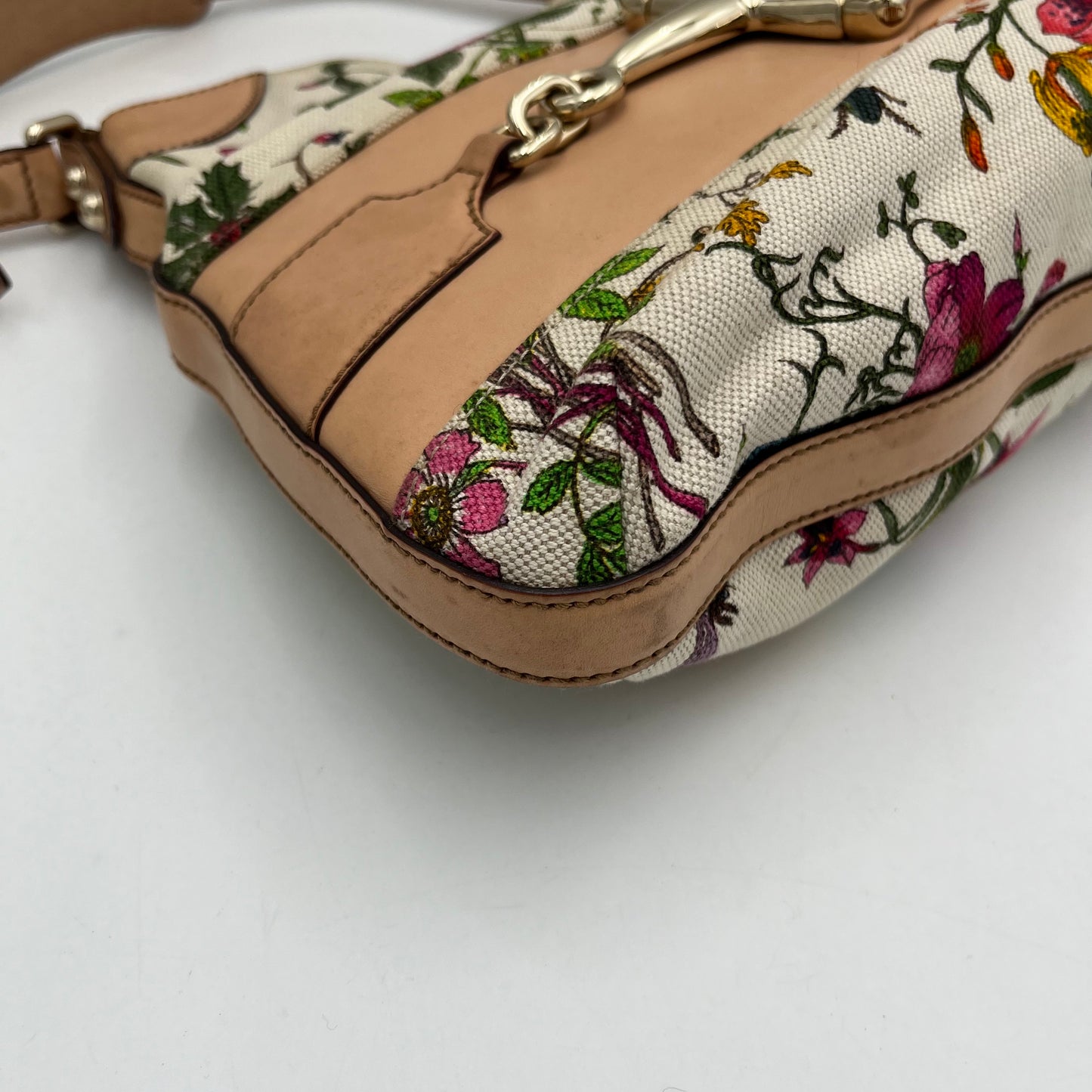 Gucci Floral Hasler Horsbit Hobo Shoulder Bag w/ dust bag
