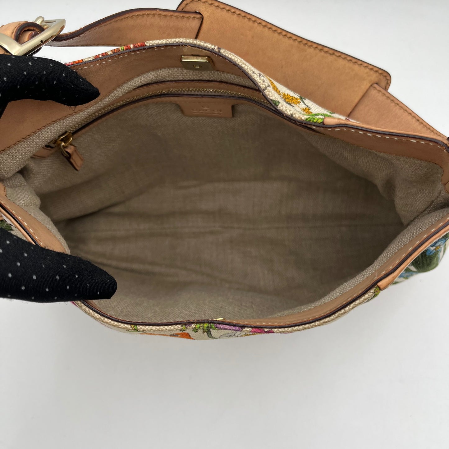 Gucci Floral Hasler Horsbit Hobo Shoulder Bag w/ dust bag